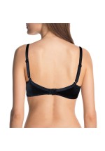 Jacquard Underwired Soft Cup Non Padded Bra in Black 